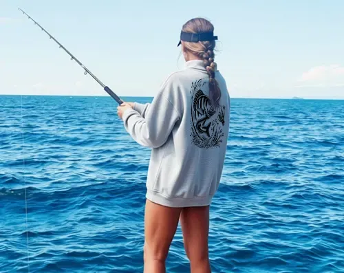 sweat pêche femme personnalisé motif poisson