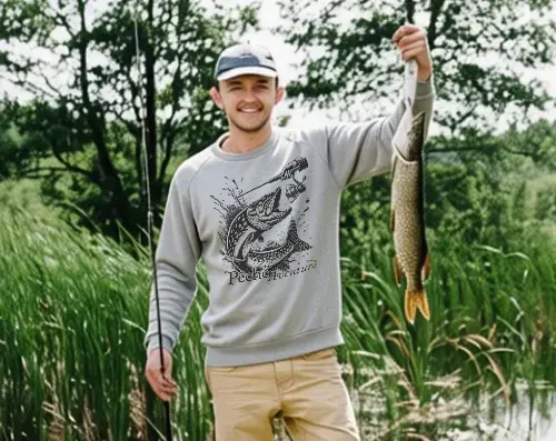 sweat pêche homme personnalisé motif poisson