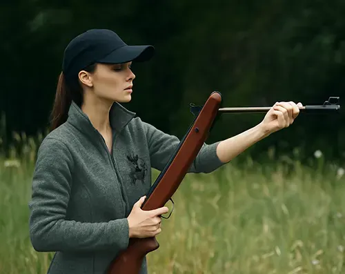 veste de chasse femme personnalisée motif chevreuil