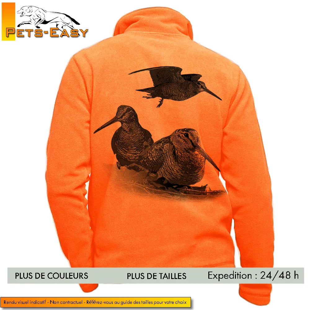 Veste polaire homme avec motifs de bécasse