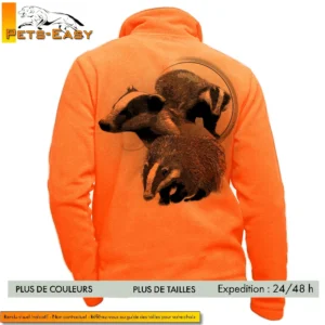 Veste polaire homme avec motifs blaireau