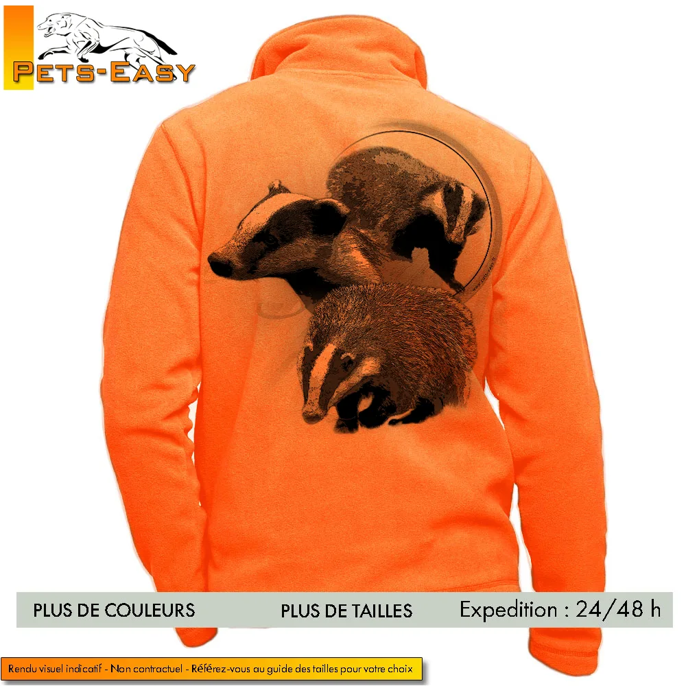 Veste polaire homme avec motifs blaireau