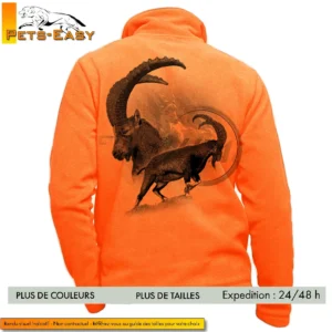 Veste polaire homme personnalisée avec motifs bouquetin