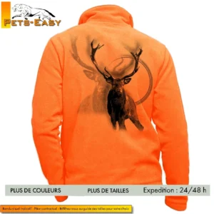 Veste polaire homme personnalisée avec motifs de cerf