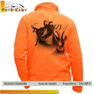 Veste polaire homme avec motif chamois