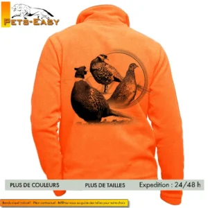 Veste polaire homme personnalisée avec motifs de faisan