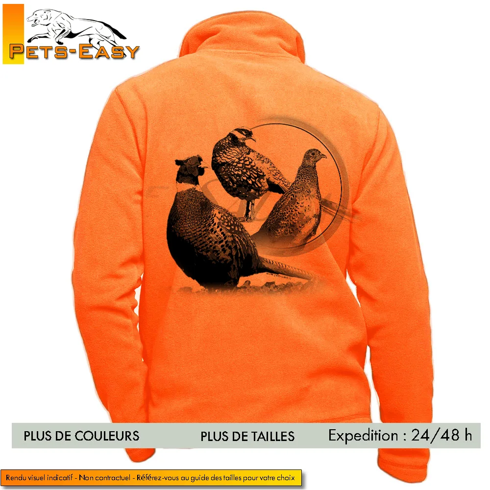 Veste polaire homme personnalisée avec motifs de faisan