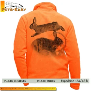 Veste polaire homme personnalisée avec motifs de lapin