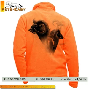 Veste polaire homme personnalisée avec motif mouflon