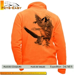 Veste polaire homme avec motifs de chasse d'oie sauvage