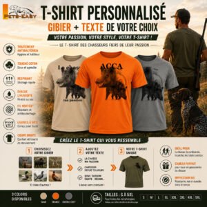 T-shirt de chasse sanglier personnalisé