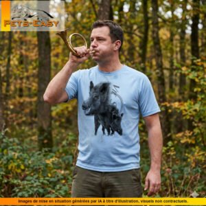 T-shirt de chasse sanglier personnalisé