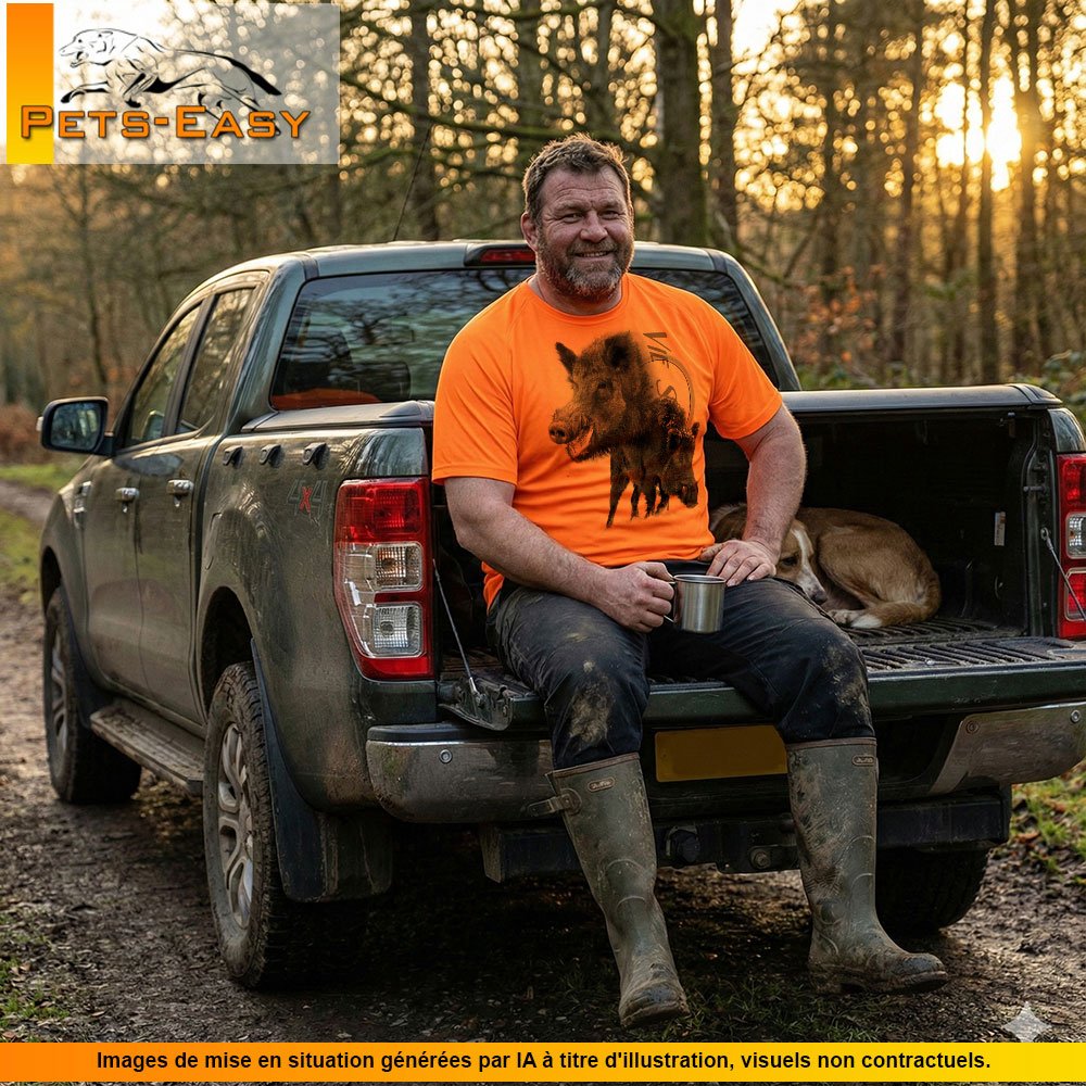 T-shirt de chasse sanglier personnalisé