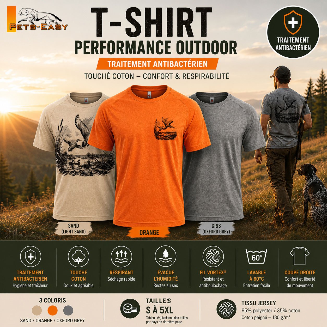 T-shirt de chasse canard personnalisé