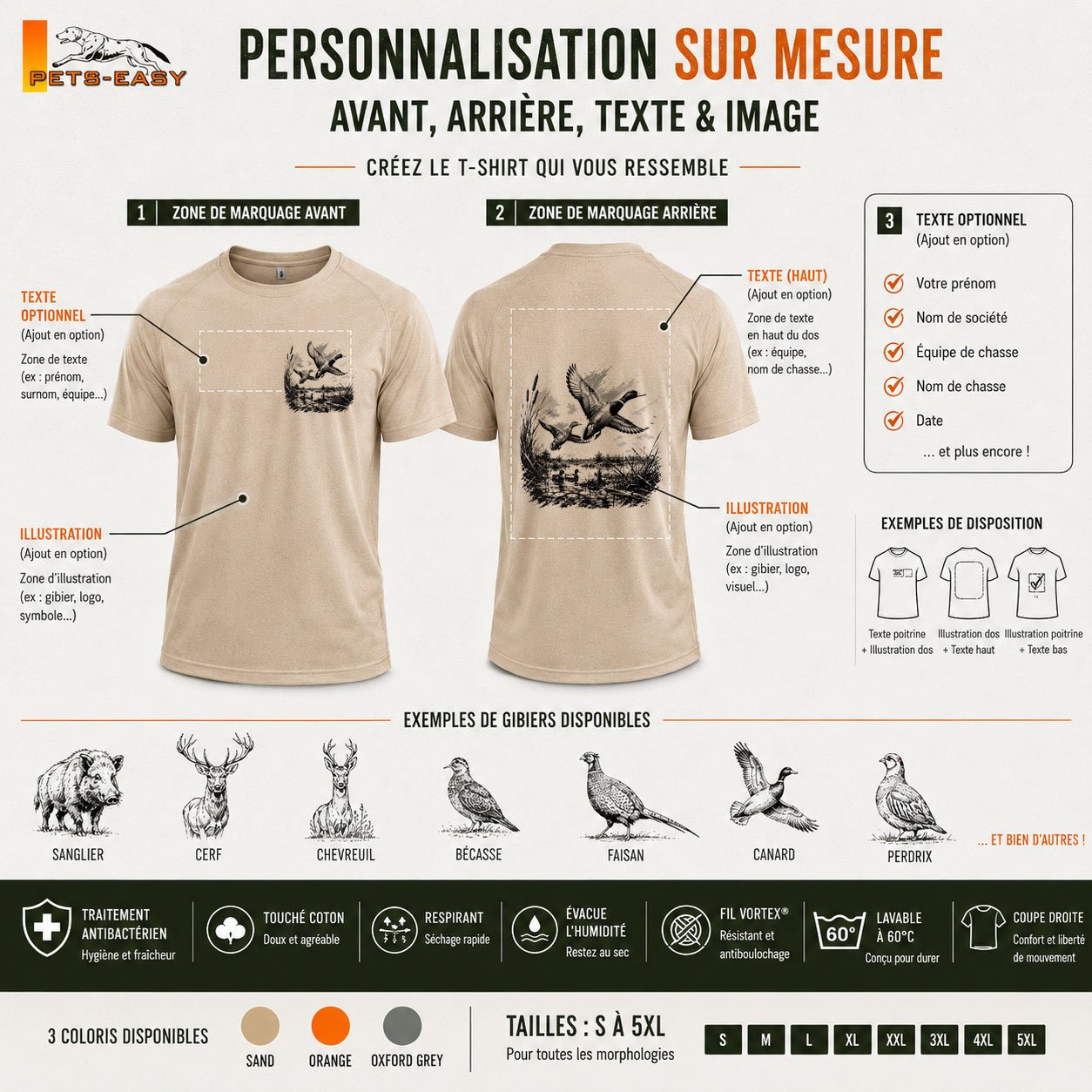 T-shirt de chasse canard personnalisé