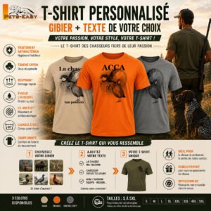 T-shirt de chasse perdrix personnalisé