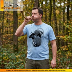 T-shirt de chasse blaireau personnalisé