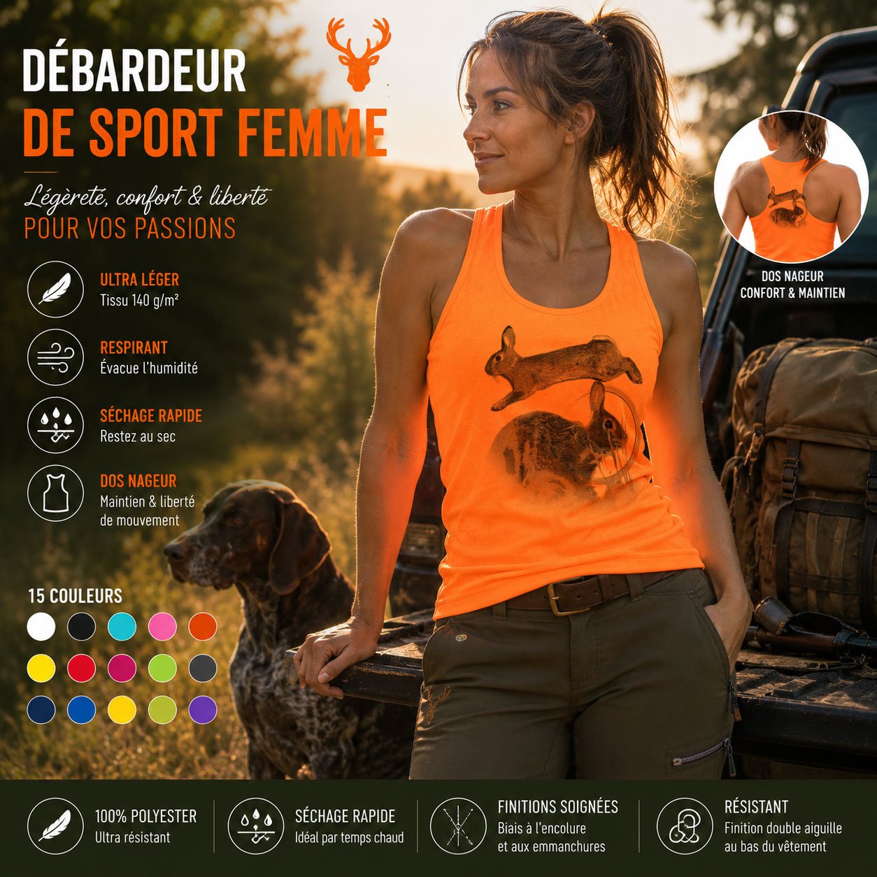 Débardeur de chasse lapin personnalisé