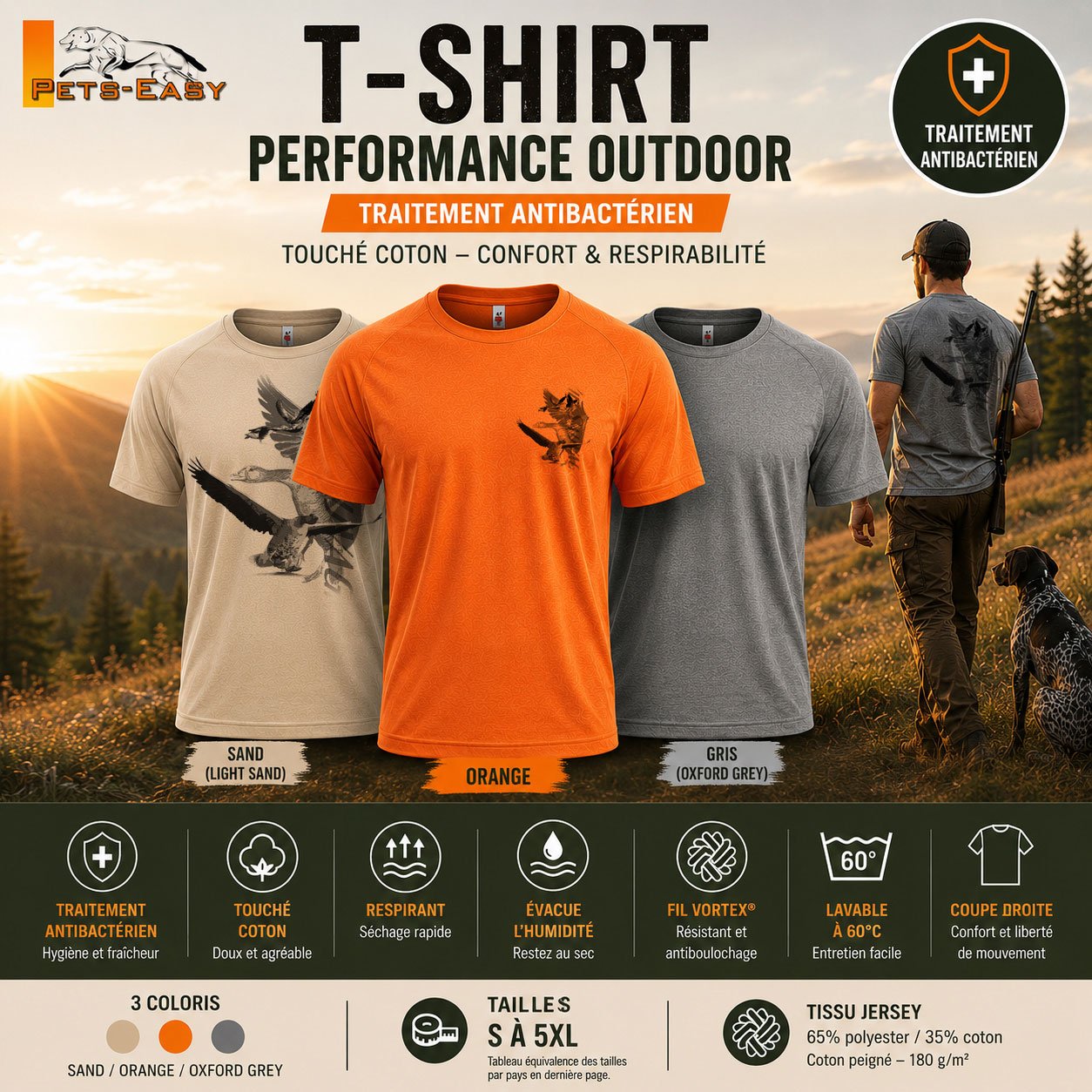 T-shirt de chasse oie sauvage personnalisé