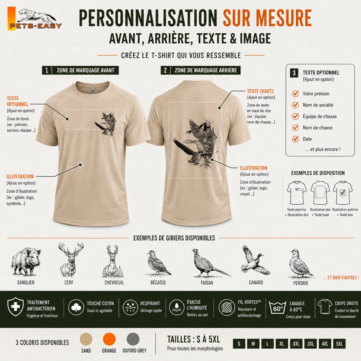 T-shirt de chasse oie sauvage personnalisé
