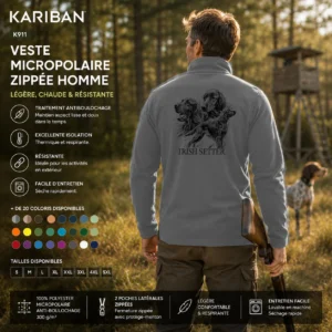 Veste polaire de chasse Chiens d'arrêt personnalisée, portée en action