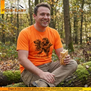T-shirt de chasse Chiens d'arrêt personnalisé, orange M