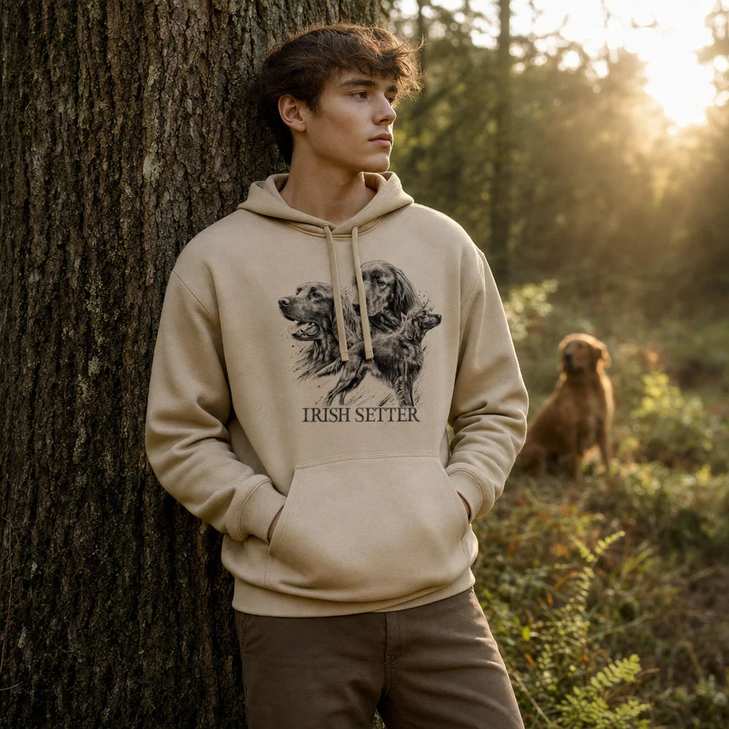 Sweat de chasse homme chiens d'arret personnalise, sable clair M