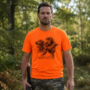 T-shirt de chasse Chiens d'arrêt personnalisé, motif chiens d'arrêt + texte au choix