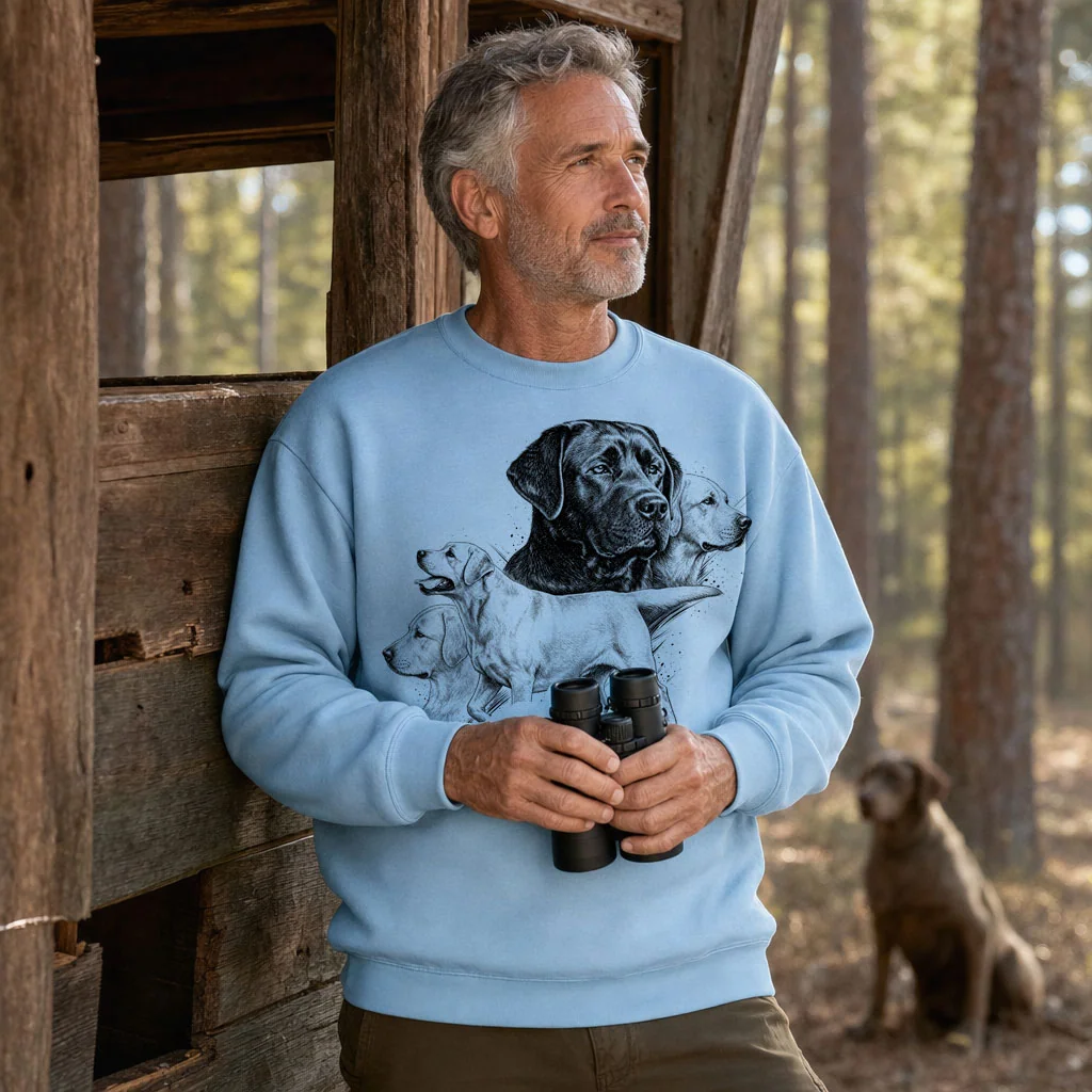 Sweat de chasse homme rapporteurs et leveurs personnalise, bleu ciel M