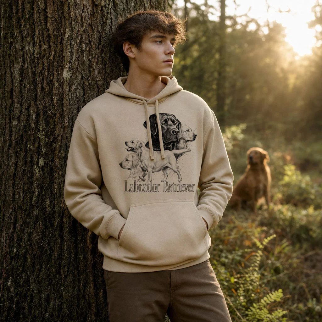 Sweat de chasse homme rapporteurs et leveurs personnalise, sable clair M
