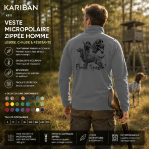 Veste polaire de chasse Rapporteurs et leveurs personnalisée, portée en action