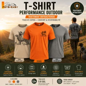 T-shirt de chasse Rapporteurs et leveurs personnalisé, vu de dos