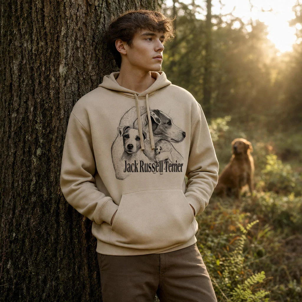 Sweat de chasse homme terriers personnalise, sable clair M