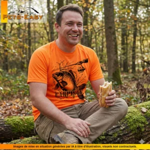 T-shirt de pêche Carpe personnalisé, orange M