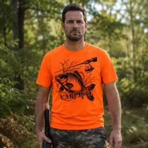 T-shirt de pêche Carpe personnalisé, motif carpe + texte au choix