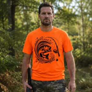 T-shirt de pêche Bar personnalisé, motif bar + texte au choix