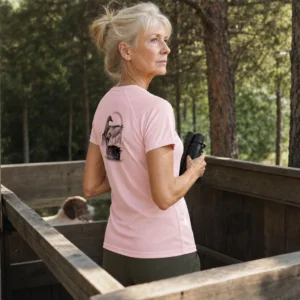 T-shirt de chasse Canard personnalisé — femme, rose, toutes tailles