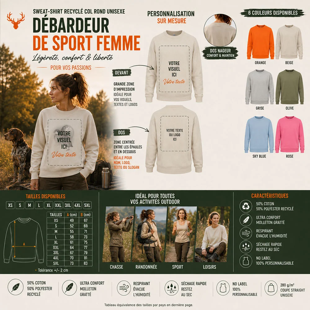 Détail du motif perdrix imprimé sur le sweat femme