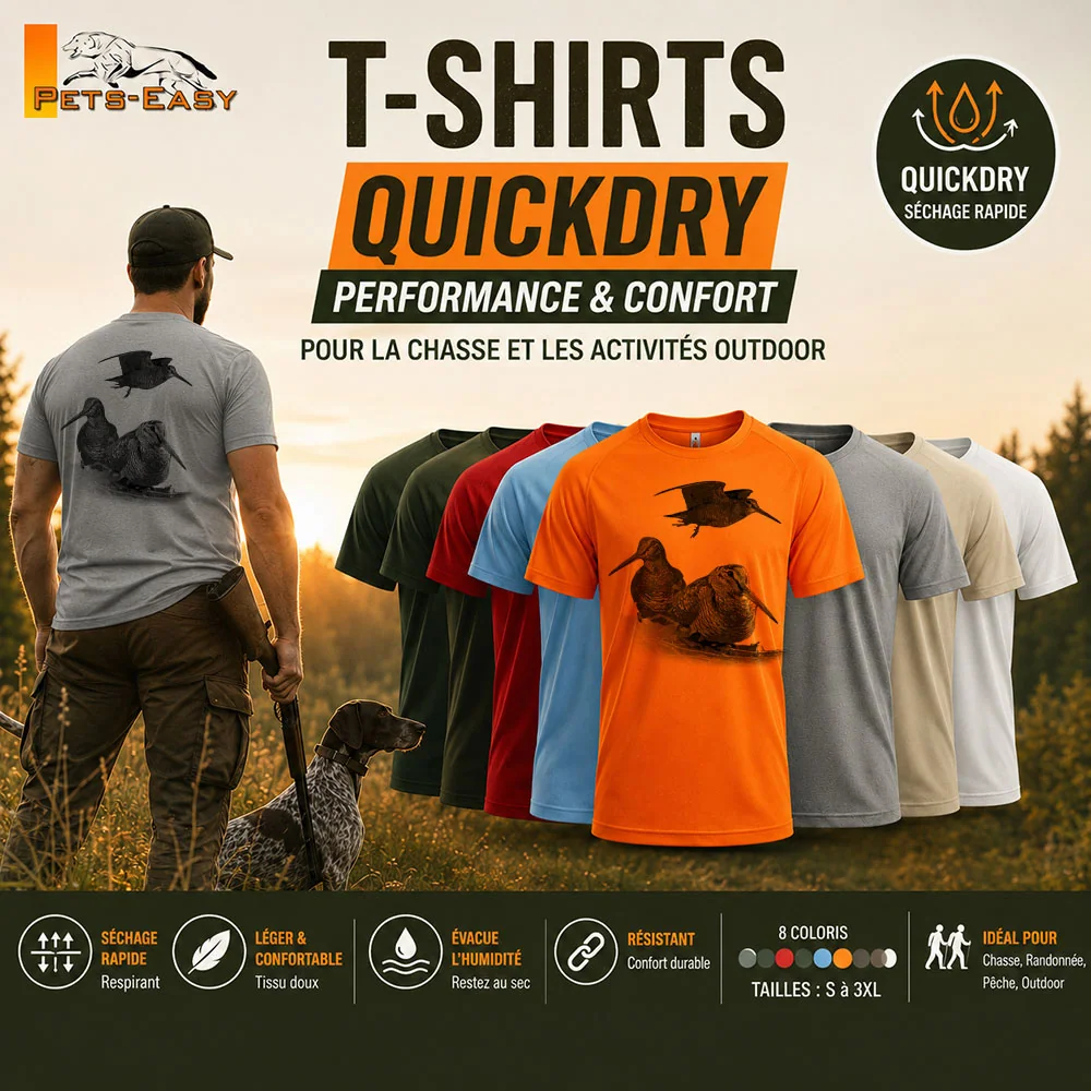 Détail du motif bécasse imprimé sur le t-shirt