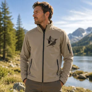 Veste softshell de chasse Grive personnalisée homme, coloris sable