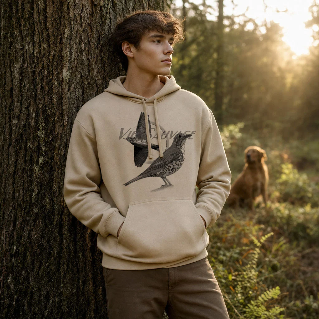 Sweat de chasse homme grive personnalise, sable clair M