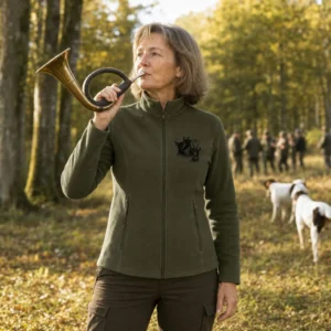 Veste polaire de chasse Chamois personnalisée femme, coloris vert olive