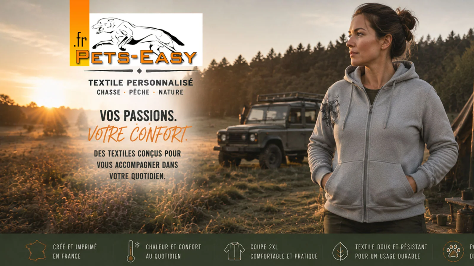 Sweat de chasse vénerie personnalisé