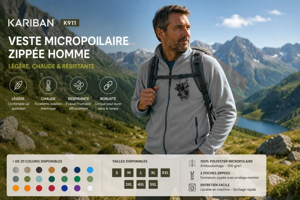 Vestes polaires de chasse personnalisées, collection homme
