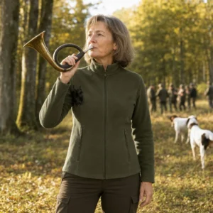 Veste polaire de chasse Vénerie personnalisée femme, coloris vert olive
