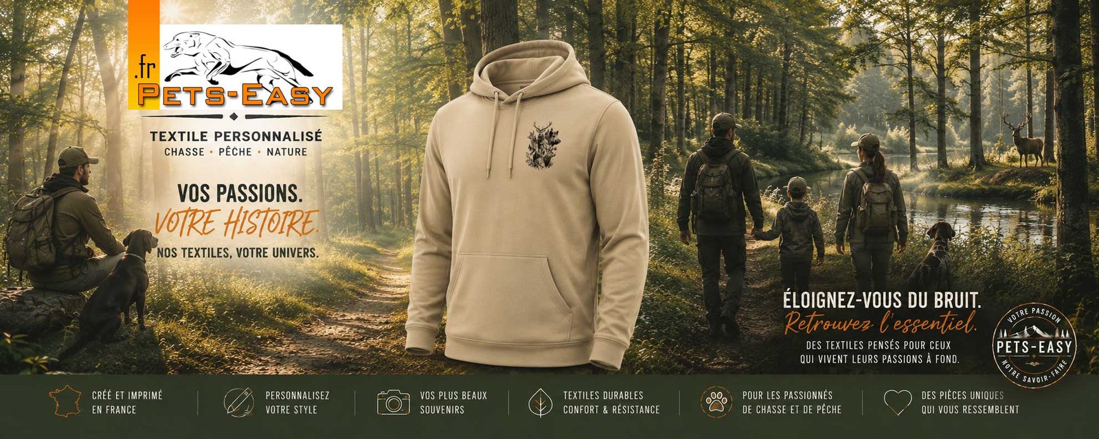 Sweat de chasse personnalise homme