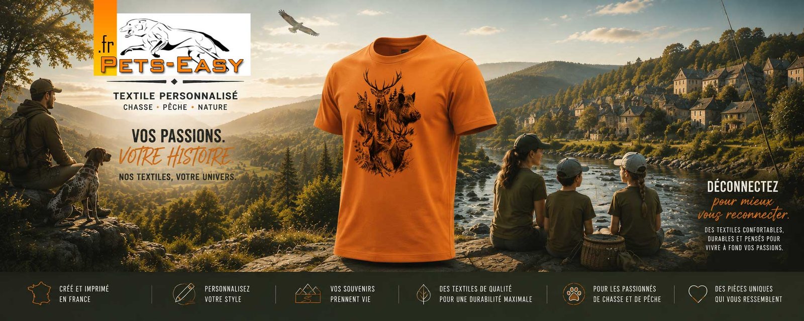 T-shirt de chasse personnalise homme