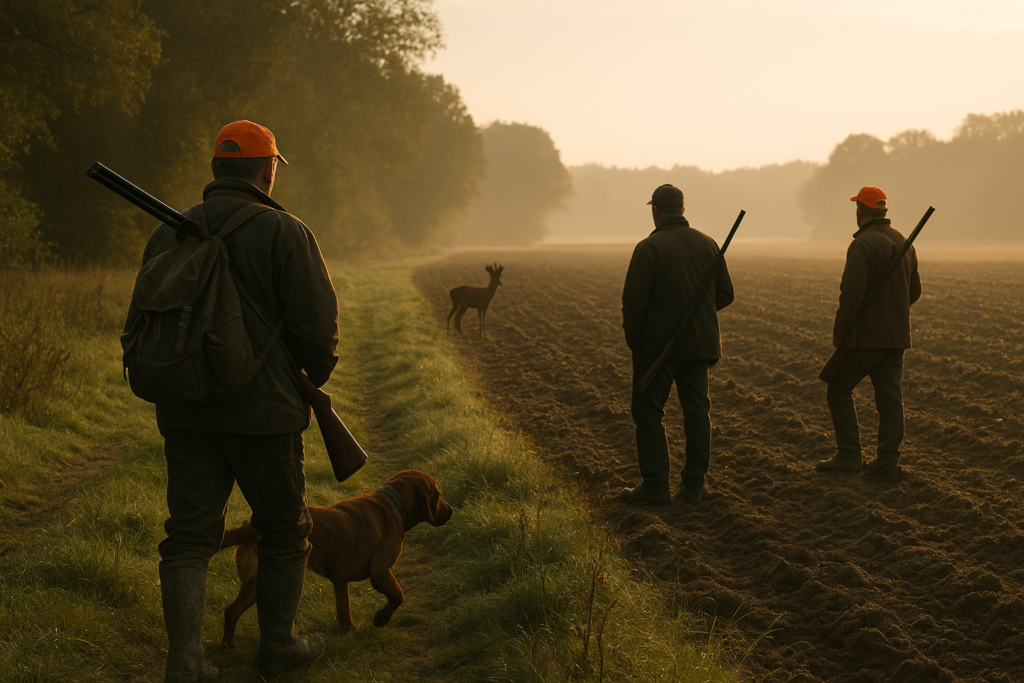 Approche à l'aube en lisière de plaine, brocard — chasse du chevreuil