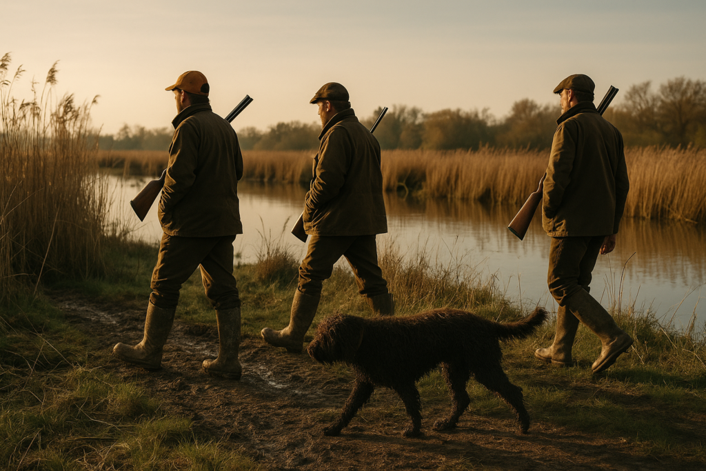 Chien d'eau à poil laineux, marais et roselières, gibier d'eau — chasse de un Barbet