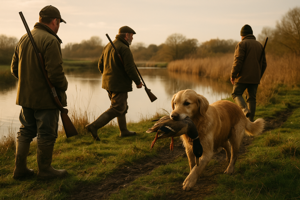 Retriever doré, bord d'eau, rapport de gibier d'eau — chasse de un Golden retriever